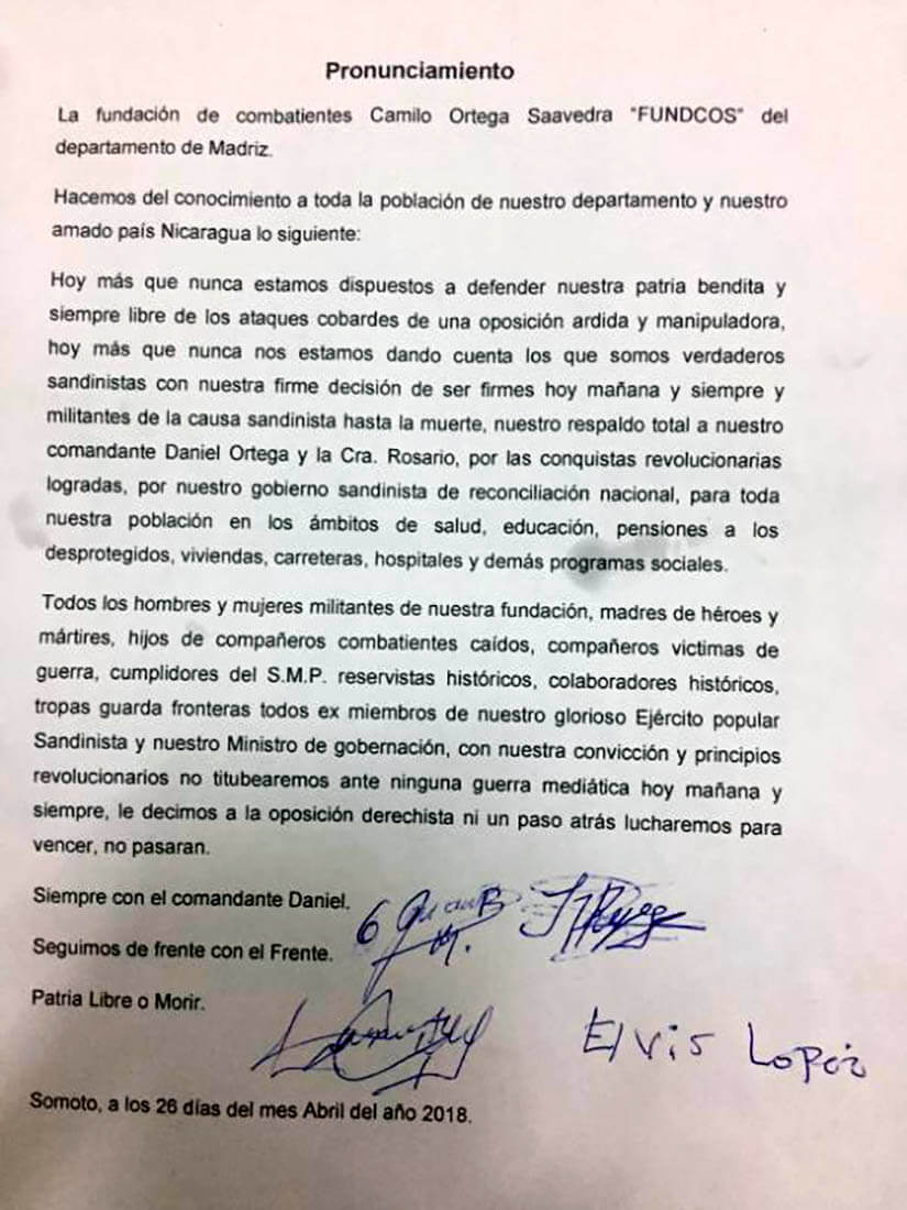 PRONUNCIAMIENTOS